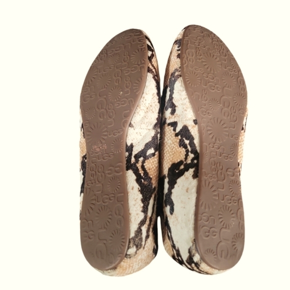 UGG Australia Alloway Reptile Leather Ballerina Slip on Flat S/N 1006017 Sz 10 - Picture 6 of 9